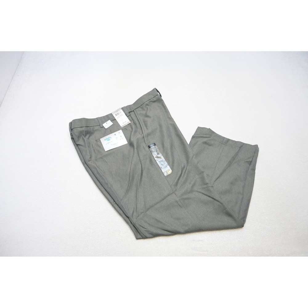 Haggar Cool 18 Dress Pants Mens 40x29 Graphite Gray Classic‎ Fit Plain Front NEW